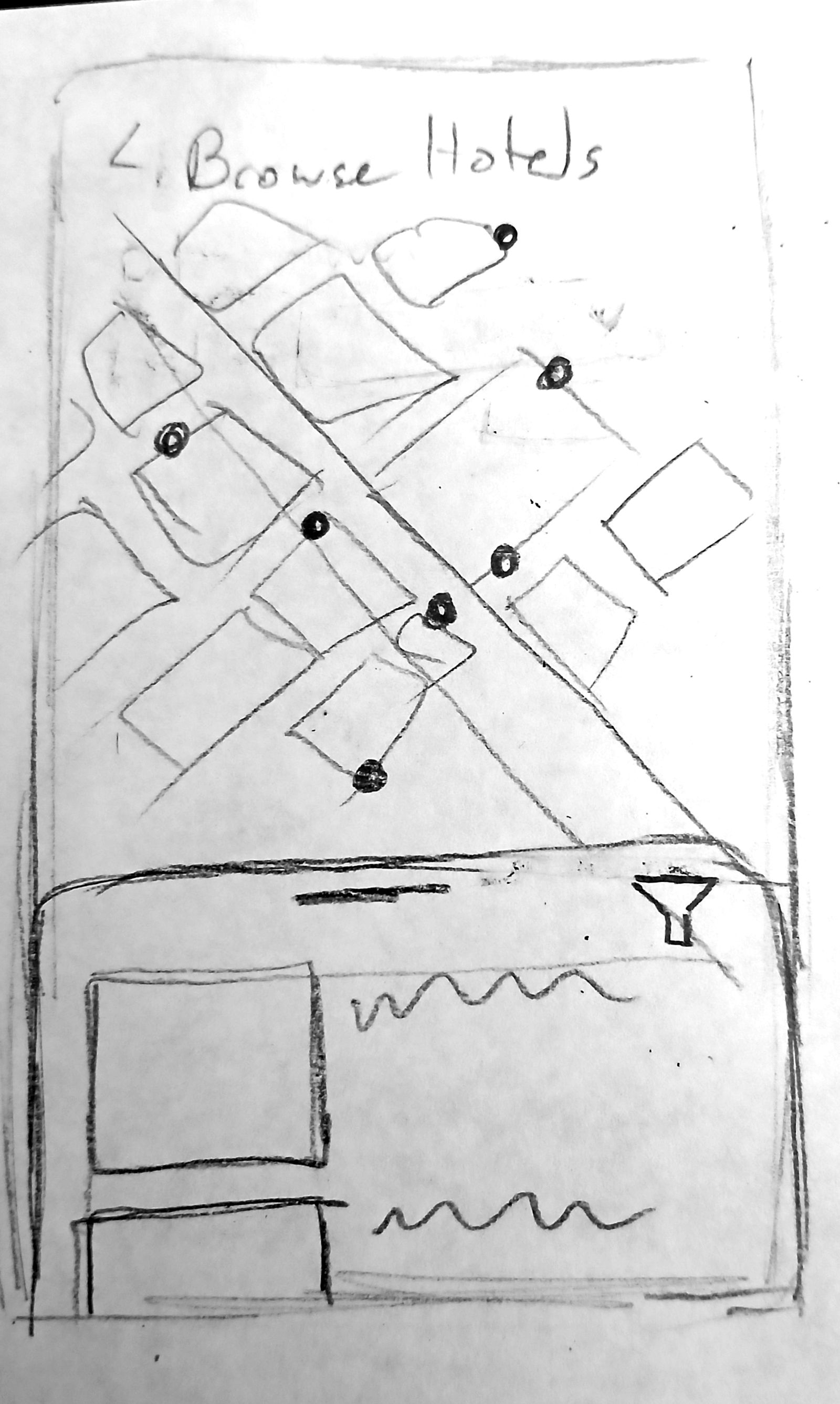 Wireframe of bottom sheet pulled down