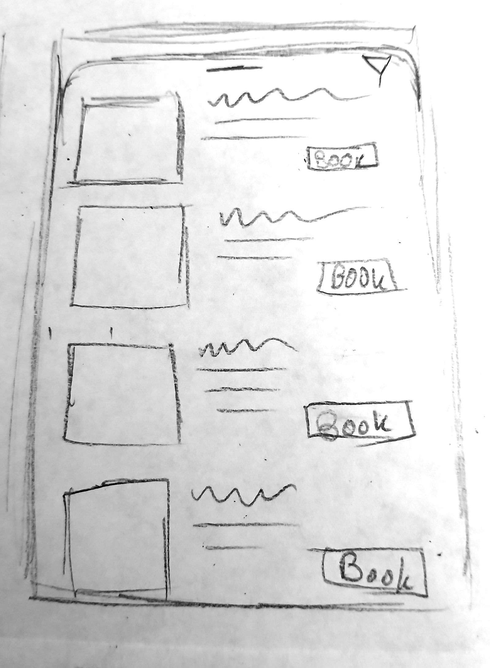 Wireframe of bottom sheet pulled up