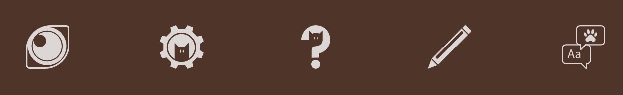 Navigation bar with custom cat-themed icons